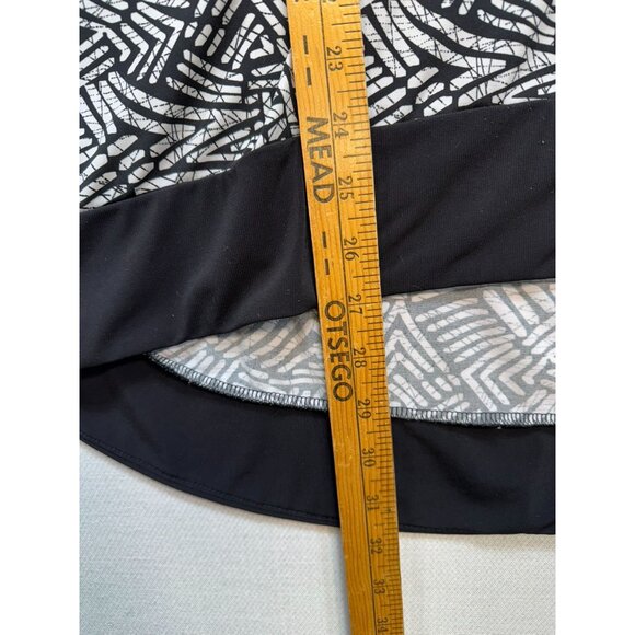 Christopher & Banks Womens Tunic Top Blouse XL Black & White Abstract Pattern - Picture 4 of 8